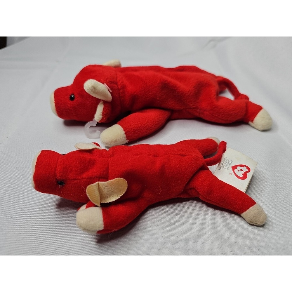 Vintage Chicago BULLS Beanie Babies SNORT and Teenie SNORT, 1993 & 1996‎ - Picture 3 of 9